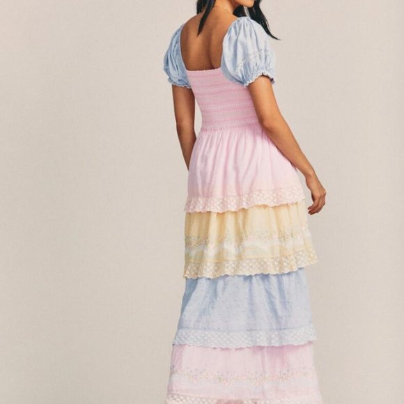 LoveShackFancy Capella Tiered Maxi Dress AMBROSIA - Picture 2 of 4